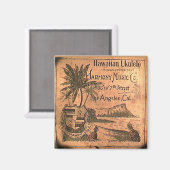 Vintages Ukulele Label Magnet (Vorderseite/Rückseite)