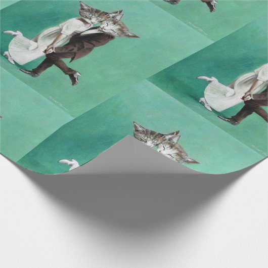 Vintages Umschlagpapier für Katzen Geschenkpapier (Ecke)