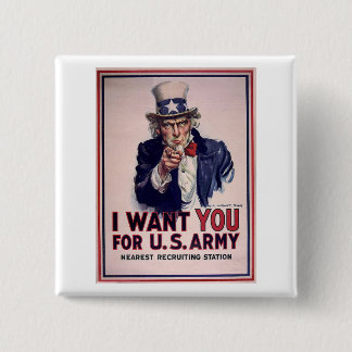 Vintages Uncle Sam Armee-Einstellungs-Plakat Button