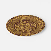 Vintages und braunes japanisches Dekorationsmuster Pappteller (Schrägansicht)