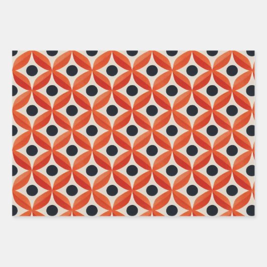 Vintages und Folk-Muster Geschenkpapier Set (Vorderseite 3)