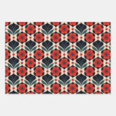 Vintages und Folk-Muster Geschenkpapier Set (Vorderseite)