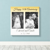 Vintages und modernes Hochzeitsfest Foto 50 Jahre  Leinwanddruck (Insitu (Holzboden))