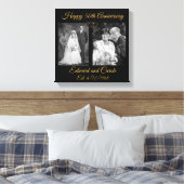 Vintages und modernes Hochzeitsfest Foto 50 Jahre Leinwanddruck (Insitu (Schlafzimmer))