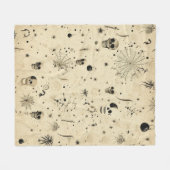 Vintages, undurchsichtiges Halloween-Muster Fleecedecke (Vorderseite (Horizontal))