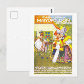 Vintages Ungarn Reiseplakat Postkarte (Vorne/Hinten)