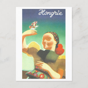 Vintages Ungarn Reiseplakat Postkarte