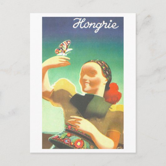 Vintages Ungarn Reiseplakat Postkarte (Vorderseite)