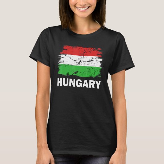 Vintages Ungarn - Ungarische Flaggenstaatshilfe Hu T-Shirt (Vorderseite)