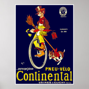 Vintages Unicycle-Plakat: Kontinentale Reifen Poster