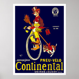 Vintages Unicycle-Plakat: Kontinentale Reifen Poster