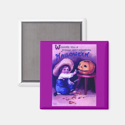 Vintages unterhaltsames Halloween Magnet (Vorderseite/Rückseite)