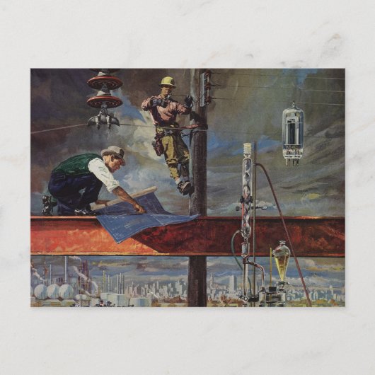 Vintages Unternehmen, Architekten und Bauwesen Postkarte (Vorderseite)