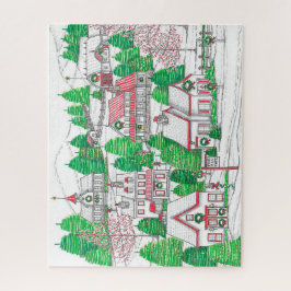 Vintages Urlaubspuzzle mit Handzeichnung Puzzle