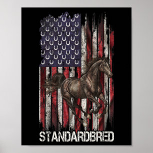 Vintages US-amerikanisches Flag-Standardpferd Love Poster
