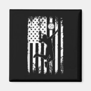Vintages US-amerikanisches Flag Volleyball-Team Magnet