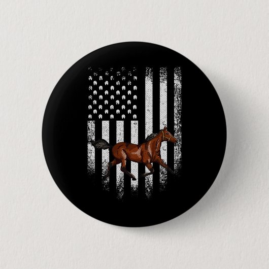 Vintages US-amerikanisches Standardpferd Button (Vorderseite)