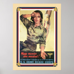 Vintages US Army Nurse Corps 2 Poster