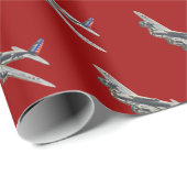 Vintages US-Flugzeug des Zweiten Weltkriegs 2 Geschenkpapier (Rolleneckpunkt)