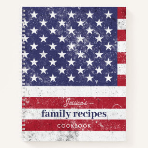 Vintages USA-Flaggen-Amerikanisches Familienrezept Notizblock