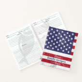 Vintages USA-Flaggen-Amerikanisches Familienrezept Notizblock (Innenseite)