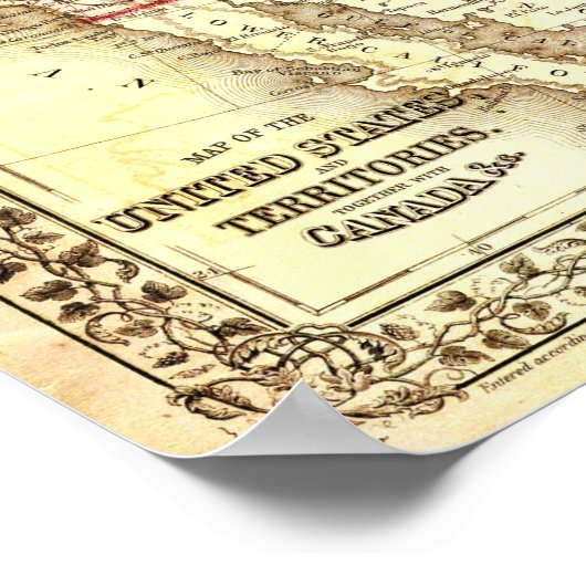 Vintages USA Map Poster (Ecke)