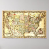 Vintages USA Map Poster (Vorne)