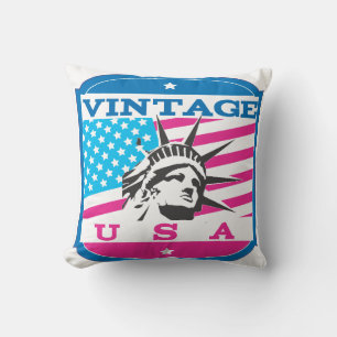 Vintages USA Retro-Abzeichen Kissen
