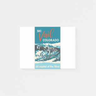 Vintages Vail Ski Poster Post-it Klebezettel