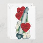 Vintages Valentin "Missile" Feiertagspostkarte (Vorne/Hinten)