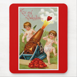 Vintages Valentin mit Herzkannon Mousepad