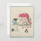 Vintages Valentin "mit Hundekuss verschlossen" Feiertagspostkarte (Vorne/Hinten)