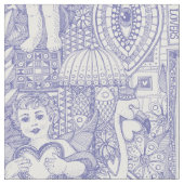 Vintages Valentinalkitschgel Stoff (Nahaufnahme)