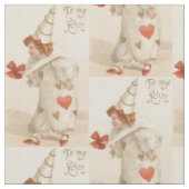 Vintages Valentine-Clown-Gewebe Stoff (Nahaufnahme)