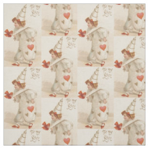 Vintages Valentine-Clown-Gewebe Stoff