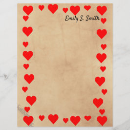 Vintages Valentine Heart Border Writer Paper