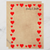 Vintages Valentine Heart Border Writer Paper (Vorne/Hinten)
