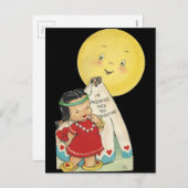 Vintages Valentine "Moon Over You" Feiertagspostkarte (Vorne/Hinten)