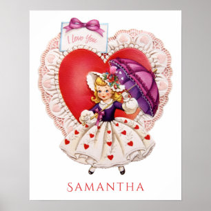 Vintages Valentine-Nameplakat Poster