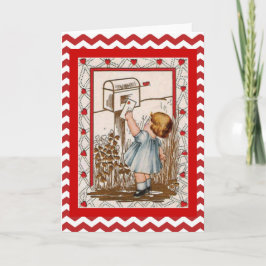 Vintages Valentine-niedliches Feiertagskarte