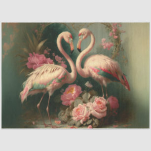 Vintages Valentiner Flamingos Tissue Paper Seidenpapier