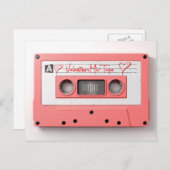 Vintages Valentines-Audiokassetten-Mischungs-Band Feiertagspostkarte (Vorne/Hinten)