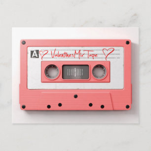 Vintages Valentines-Audiokassetten-Mischungs-Band Feiertagspostkarte