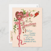 Vintages Valentingedicht Feiertagspostkarte (Vorne/Hinten)