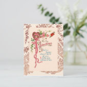 Vintages Valentingedicht Feiertagspostkarte (Stehend Vorderseite)