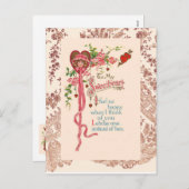 Vintages Valentingedicht Feiertagspostkarte (Vorne/Hinten)