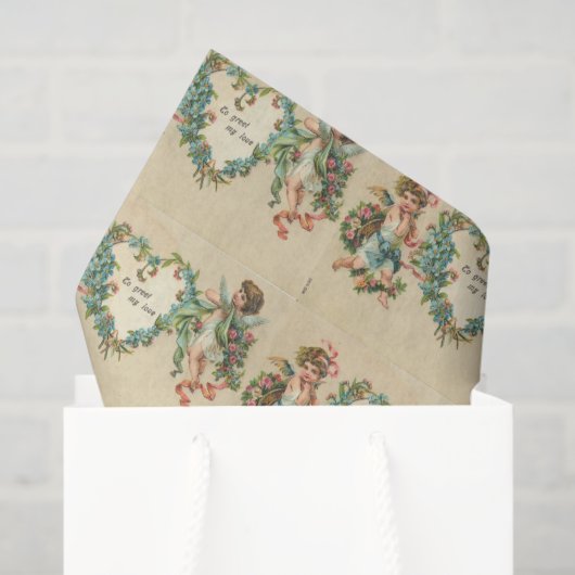 Vintages Valentingewebe Seidenpapier (Geschenk Tasche)