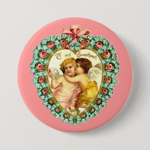 Vintages Valentinherz Button