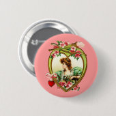 Vintages Valentinherz Button (Vorne & Hinten)