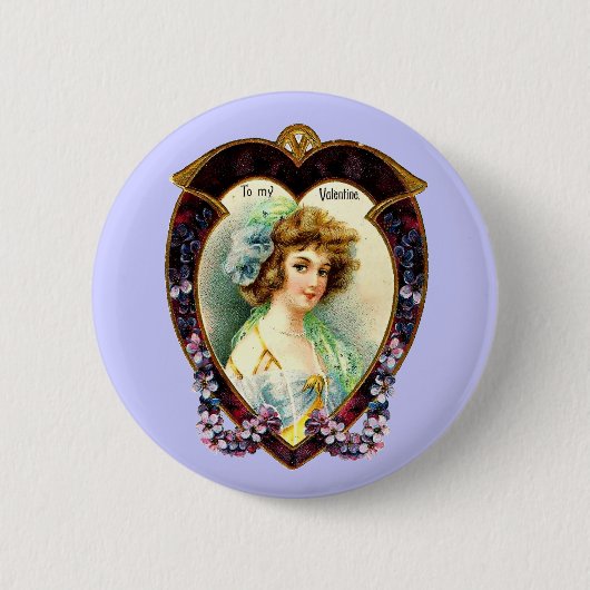 Vintages Valentinherz Button (Vorderseite)